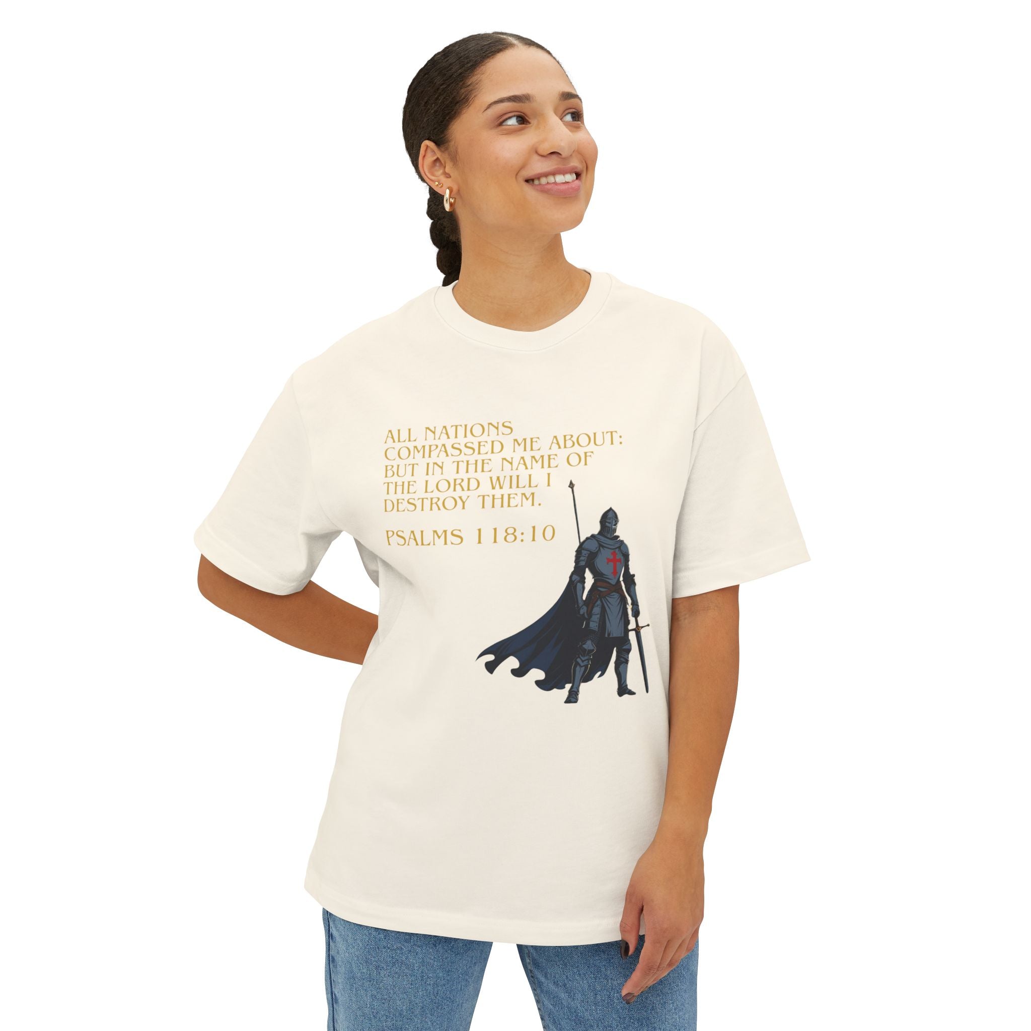 Faith Statement Boxy Tee - Psalms 118:10