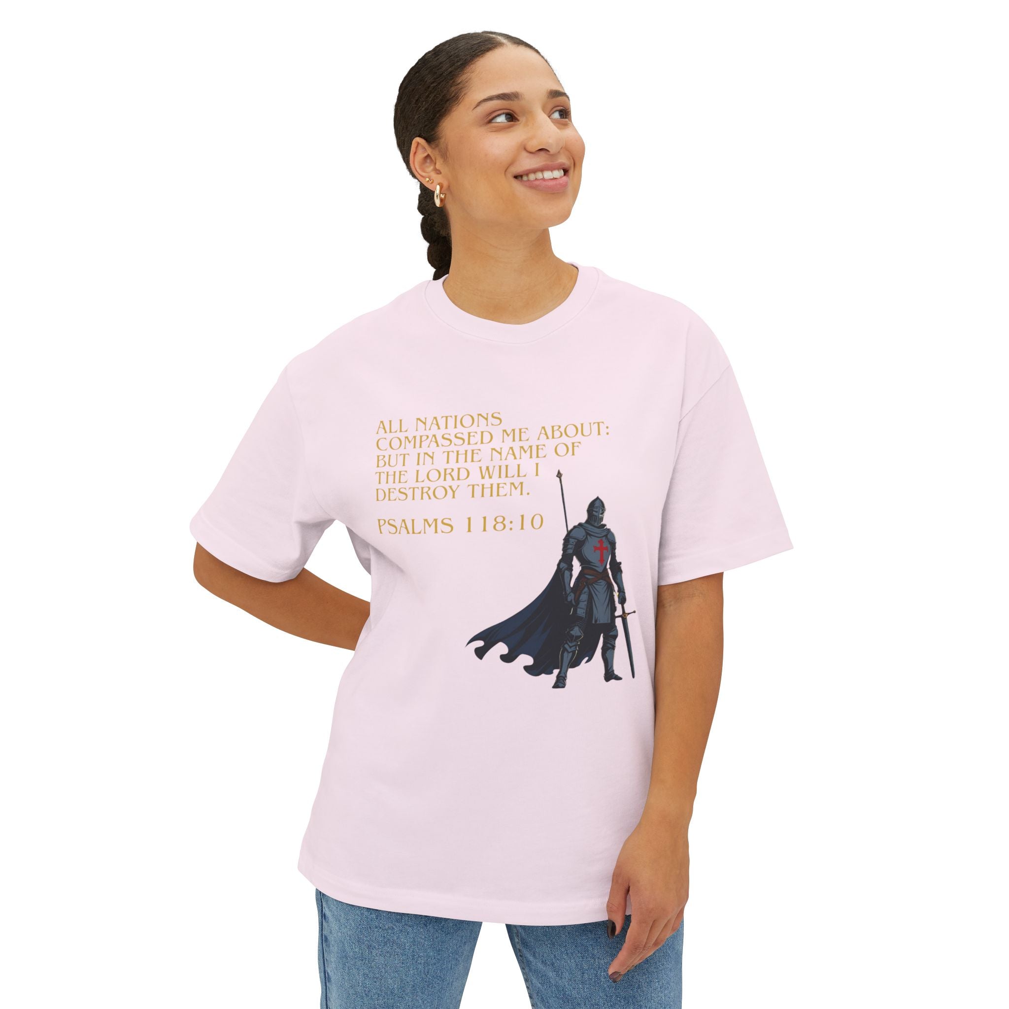 Faith Statement Boxy Tee - Psalms 118:10