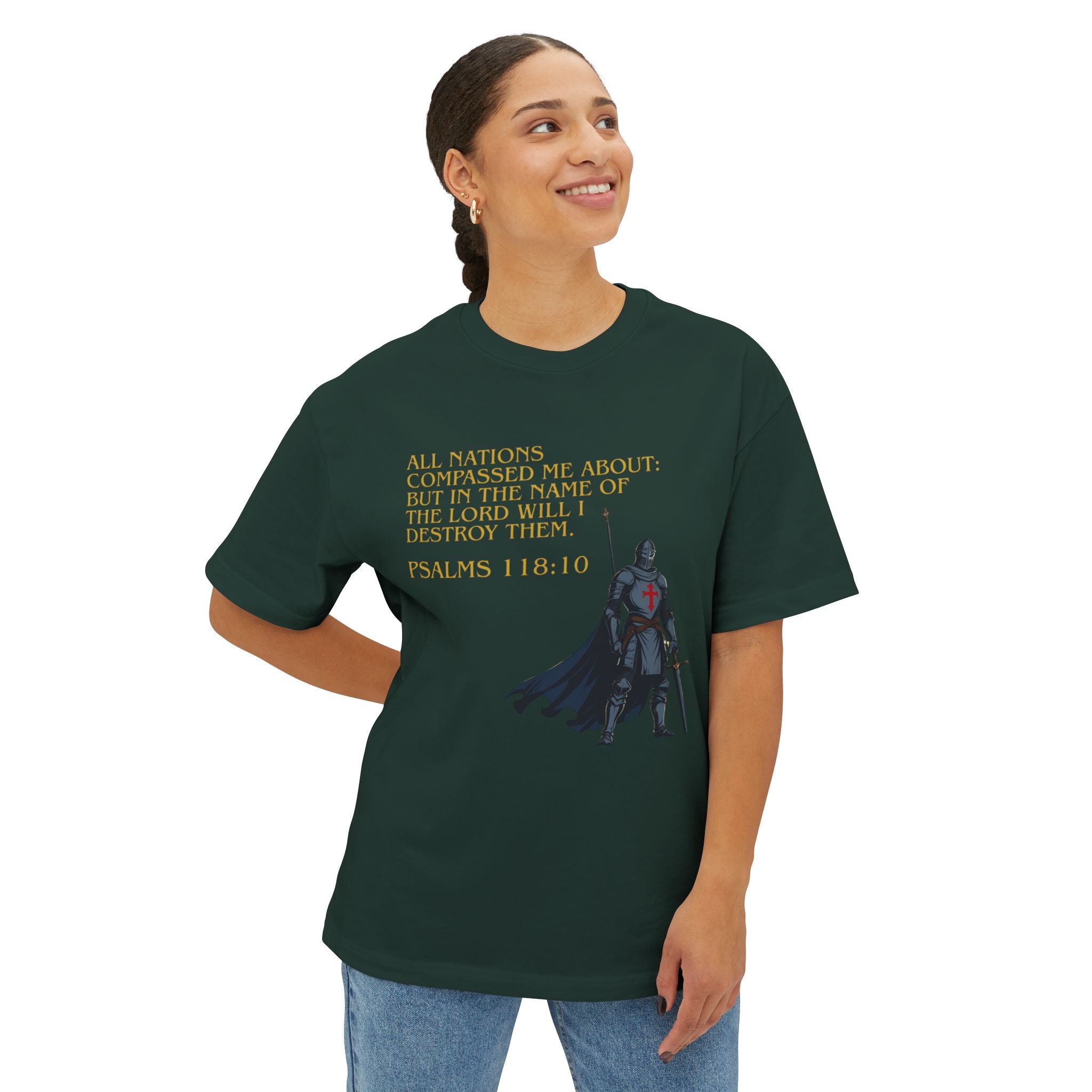 Faith Statement Boxy Tee - Psalms 118:10