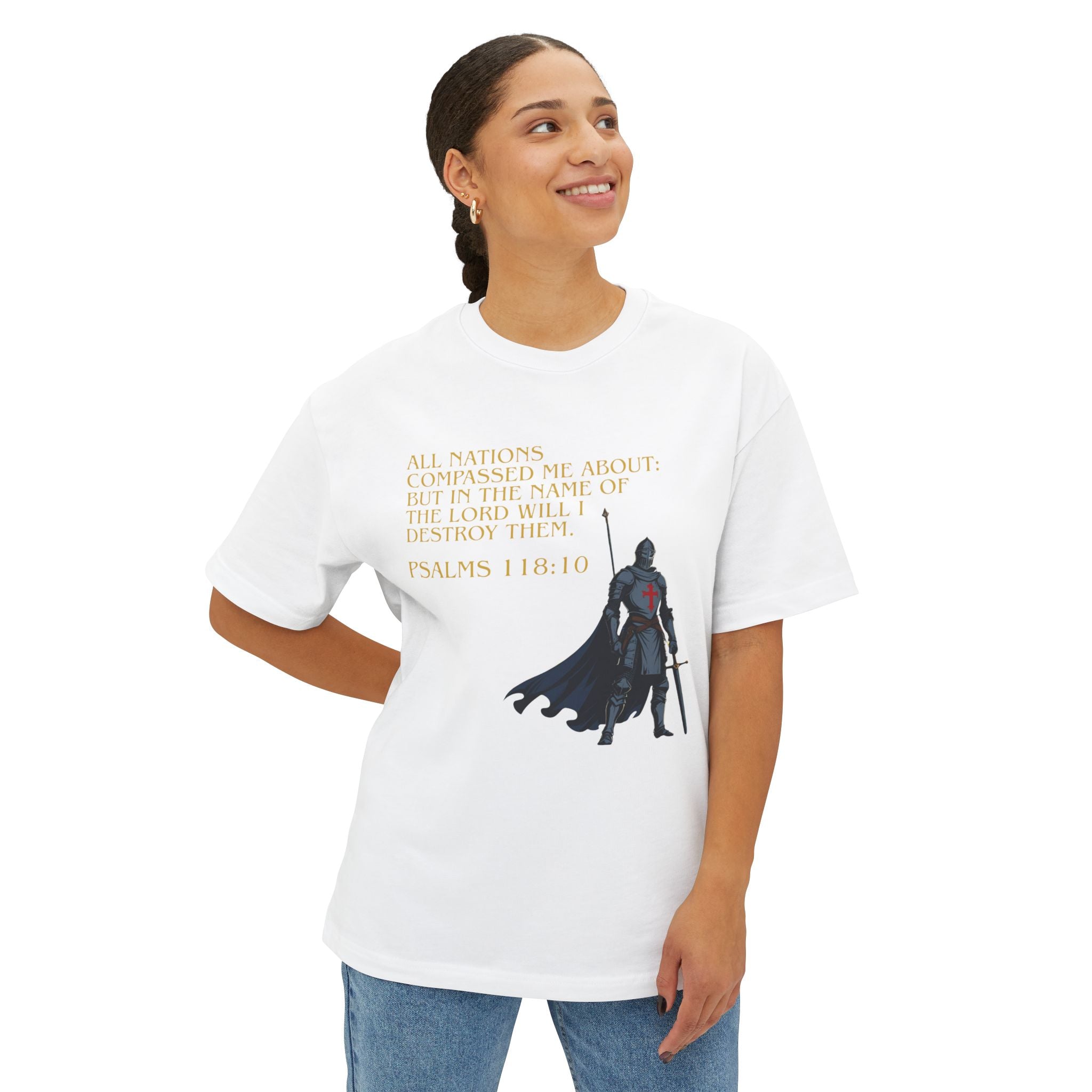 Faith Statement Boxy Tee - Psalms 118:10